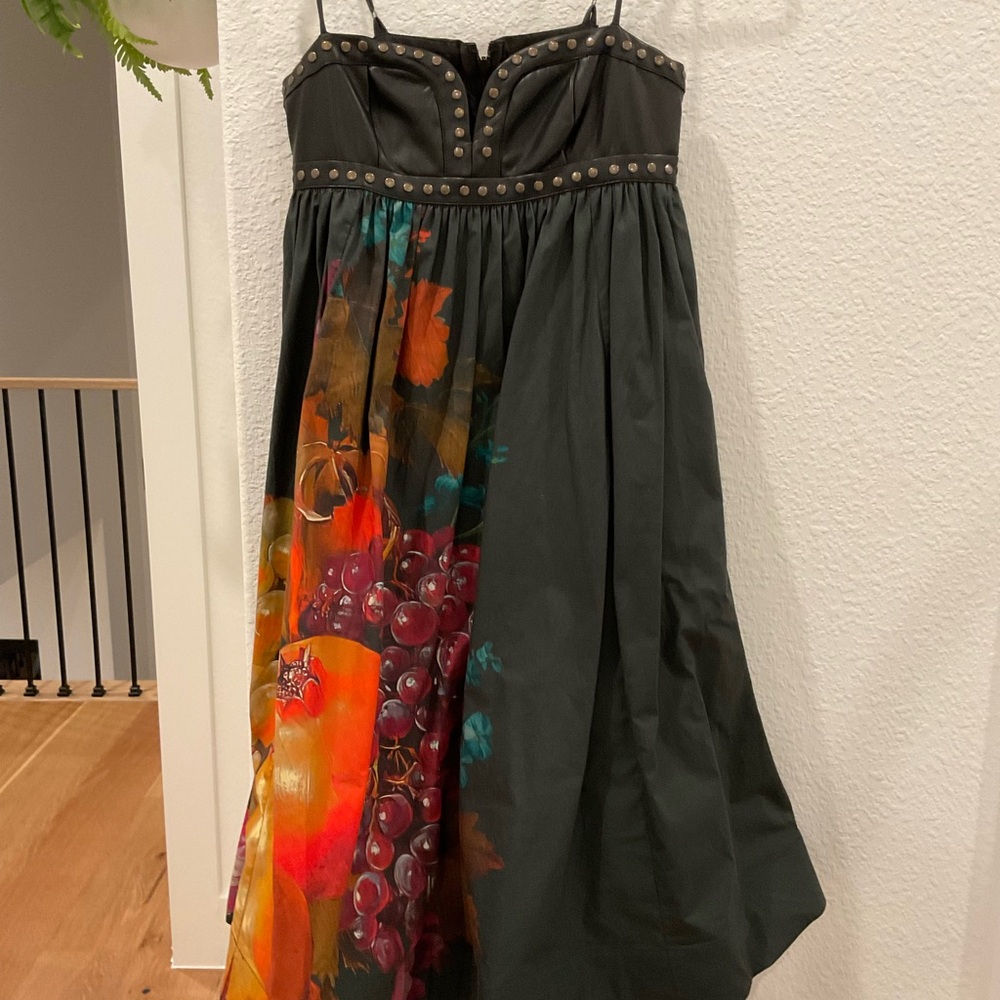 Maeve Twofer Faux Leather Babydoll Dress - Picture 3 of 7